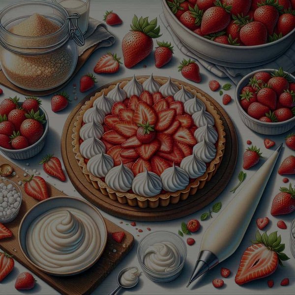Comment réaliser une tarte aux fraises meringuée avec une crème pâtissière légère?